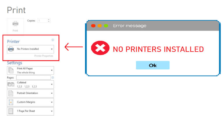 No Printers Installed
