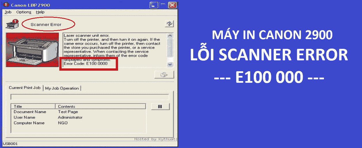 Canon 2900 Loi Scanner Error Canon 2900 Lỗi Scanner Error